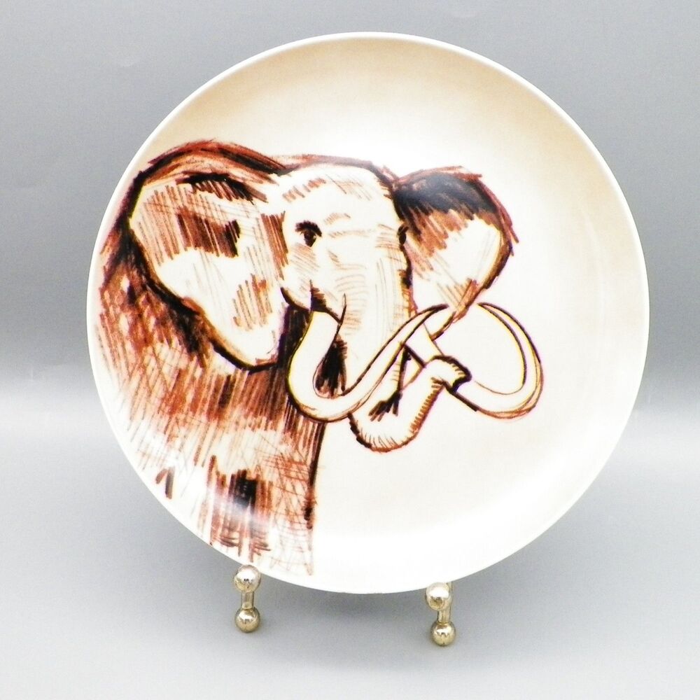 Fitz and Floyd 1976 Wild Kingdom Elephant 7.5in Salad Plate Vintage